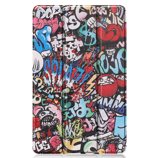For Samsung Galaxy Tab S6 Lite P610 10.4 inch Colored Drawing Horizontal Flip Leather Case, with Three-folding Holder & Sleep / Wake-up Function(Graffiti) by bashfashion