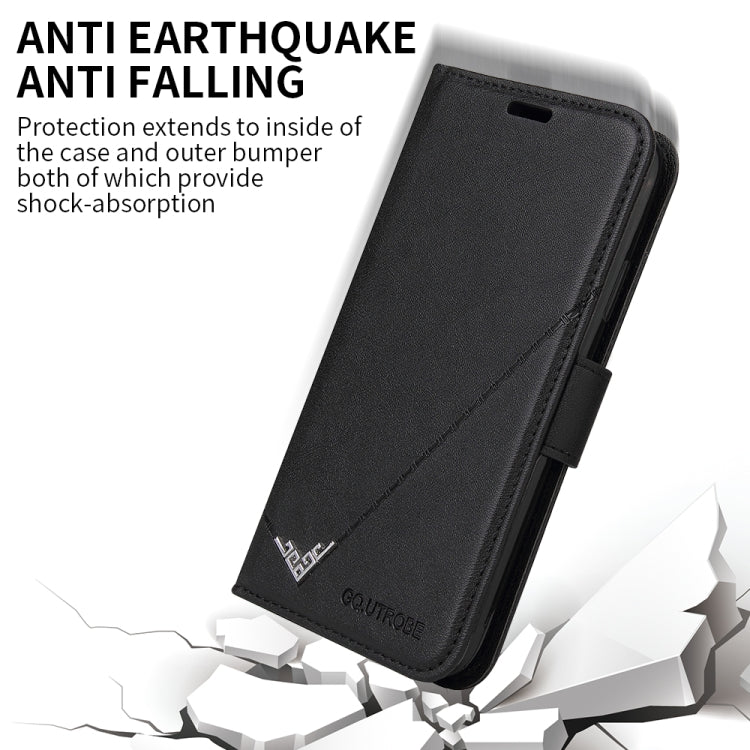 For Huawei P40 GQUTROBE Right Angle Leather Phone Case(Black) by GQUTROBE