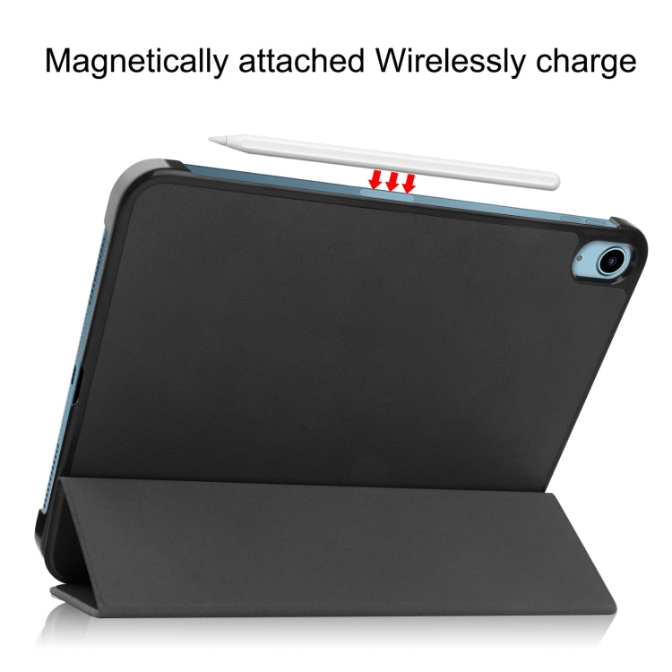 Solid Color Custer Texture Leather Tablet Case For iPad 10th Gen 10.9 2022 / 2025 (Black) by bashfashion
