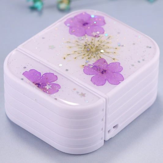 For AirPods 1 / 2 Beautiful Ladies Flowers Pattern Wireless Earphone Protective Case(Purple) by bashfashion