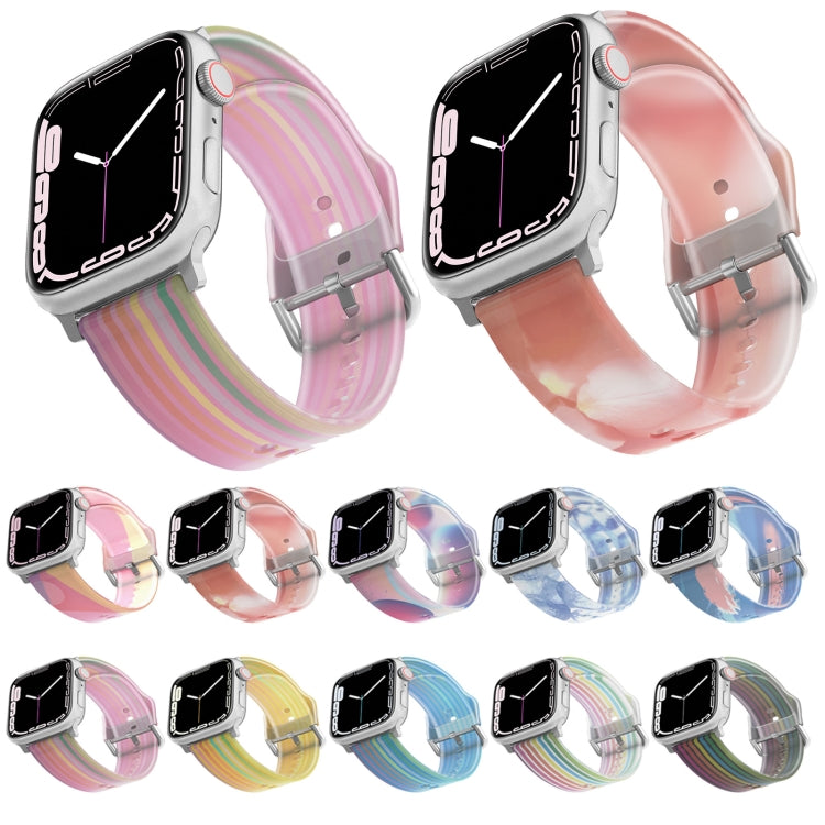 Frosted Translucent Silicone Watch Band For Apple Watch Ultra 49mm&Watch Ultra 2 49mm / Series 9&8&7 45mm / SE 3&SE 2&6&SE&5&4 44mm / 3&2&1 42mm(Ice Blue) by bashfashion