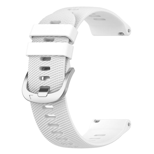 For Garmin Forerunner255S 18mm Cross Textured Silicone Watch Band(White) by bashfashion