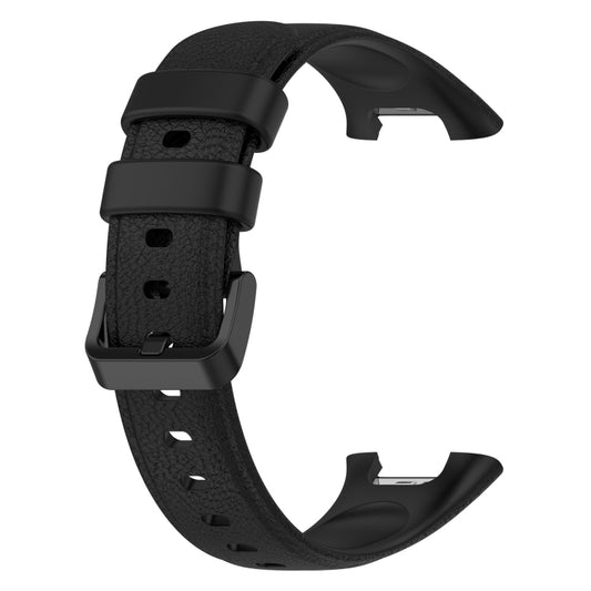 For Xiaomi Mi Band 7 Pro Litchi Texture Leather Watch Band(Black) by bashfashion
