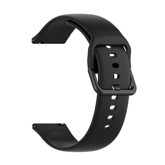 For Amazfit GTS4 Mini Solid Color Soft Silicone Watch Band, Size:S Size(Black) by bashfashion