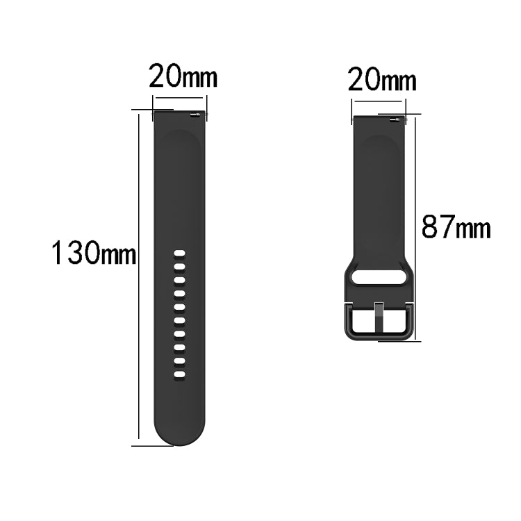 For Amazfit GTS4 Mini Solid Color Soft Silicone Watch Band, Size:Large Size(Black) by bashfashion
