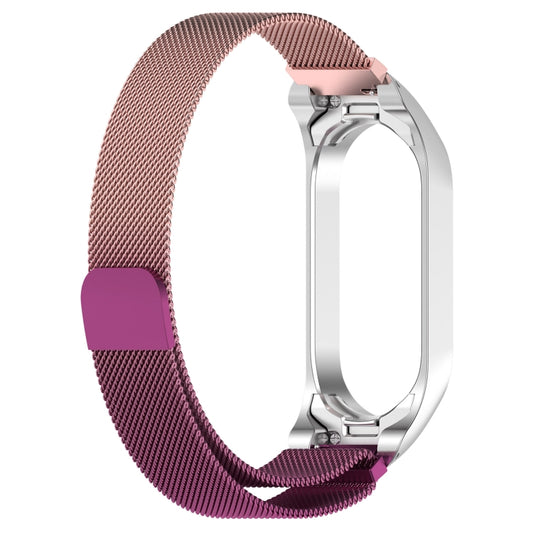 For Xiaomi Mi Band 7 / 7NFC Milan Metal Stainless Steel Watch Band(Pink+Purple) by bashfashion