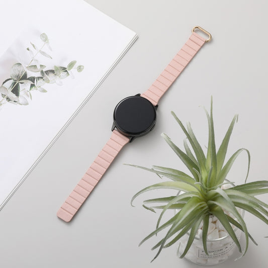 For Samsung Galaxy Watch3 45mm 22mm Magnetic Buckle Leather Watch Band(Rose Gold+Gold Pink) by bashfashion