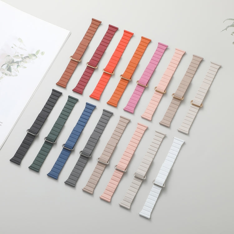 For Samsung Galaxy Watch3 45mm 22mm Magnetic Buckle Leather Watch Band(Silver+Khaki) by bashfashion