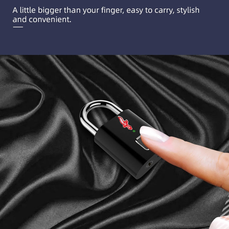 P16 5V Micro USB Charging Semiconductor Fingerprint Sensing TSA Padlock(Black) by bashfashion