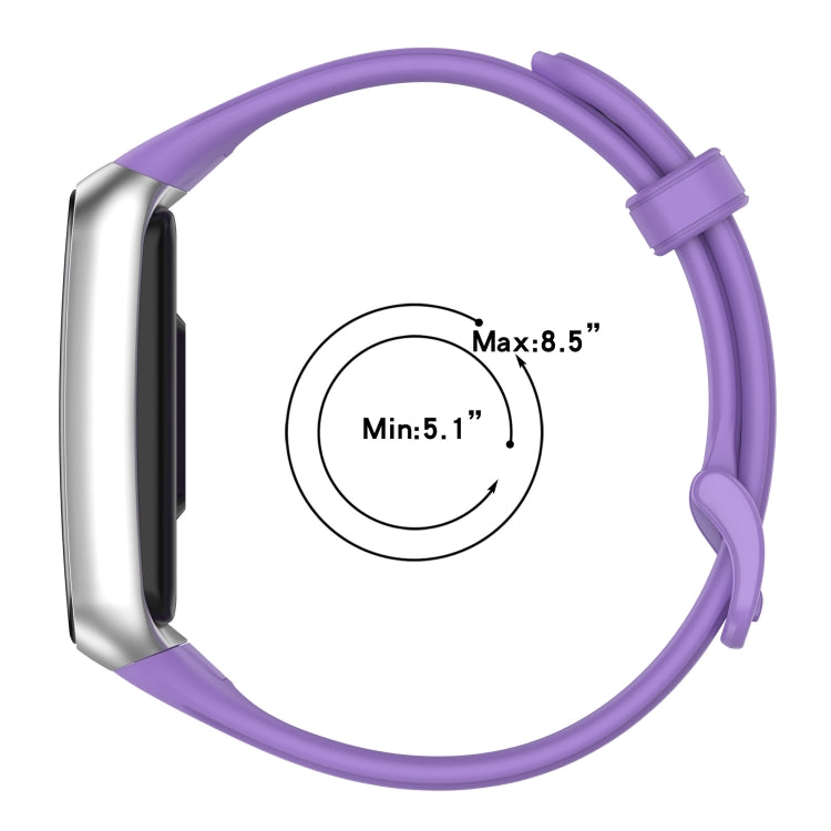 For OPPO Band 2 Solid Color Soft Silicone Watch Band(Purple) by bashfashion