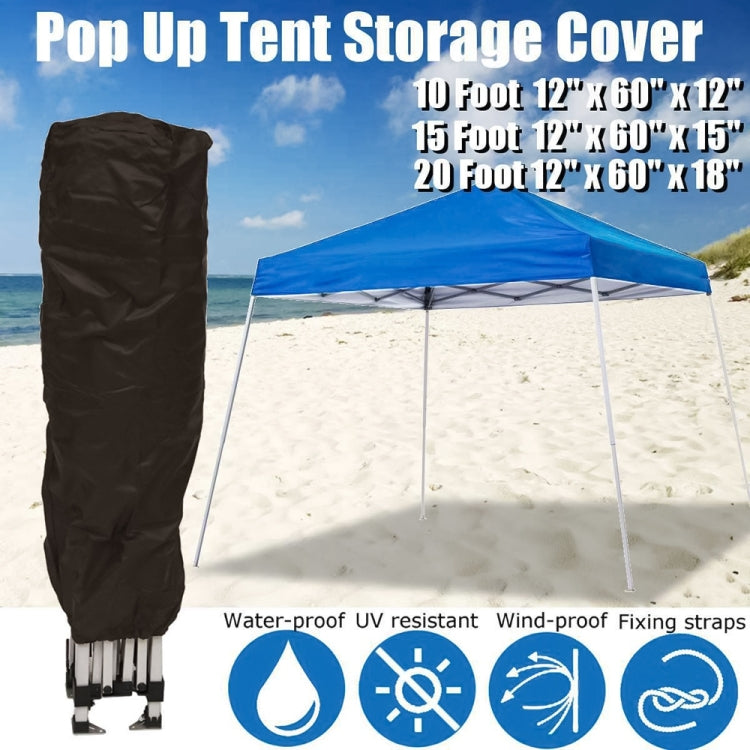 210D Oxford Cloth Outdoor Tent Waterproof Dust Cover, Size:30x30x153cm(Black) by bashfashion