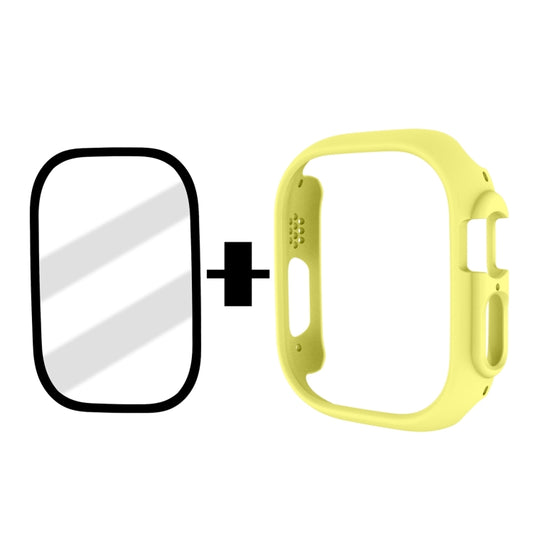 Tempered Glass Film Frosted PC Watch Case For Apple Watch Ultra 3 / 2 / 1 49mm(Yellow) by bashfashion