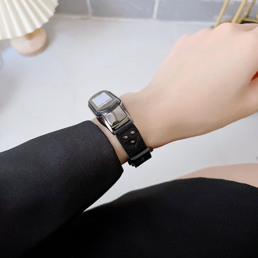 For Xiaomi Mi Band 3 / 4 Buckle Genuine Leather Watch Band(Pink) by bashfashion