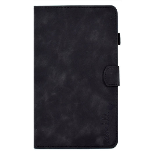 For Samsung Galaxy Tab A 8.0 2019 T290 Embossed Smile Flip Tablet Leather Case(Black) by bashfashion