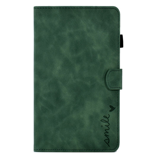 For Samsung Galaxy Tab A 8.0 2019 T290 Embossed Smile Flip Tablet Leather Case(Green) by bashfashion