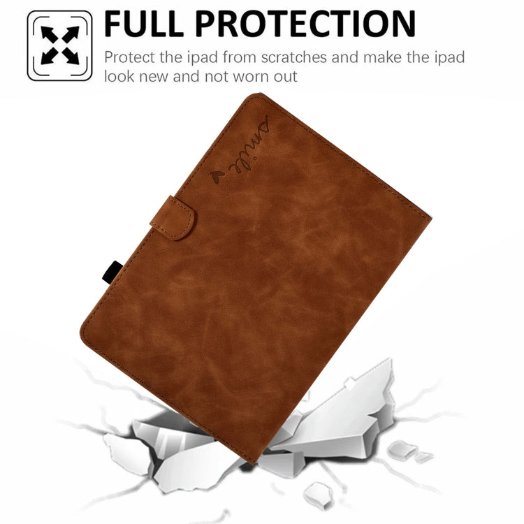 For Samsung Galaxy Tab A7 10.4 2020 T500 Embossed Smile Flip Tablet Leather Case(Brown) by bashfashion