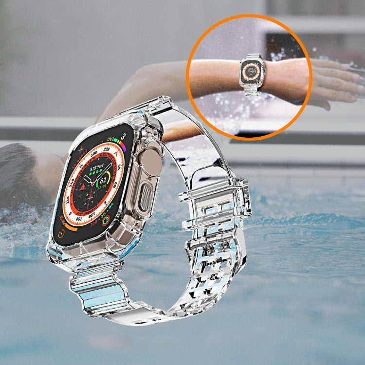 For Apple Watch Ultra 49mm Glacier Transparent TPU Integrated Watch Band(Orange) by bashfashion