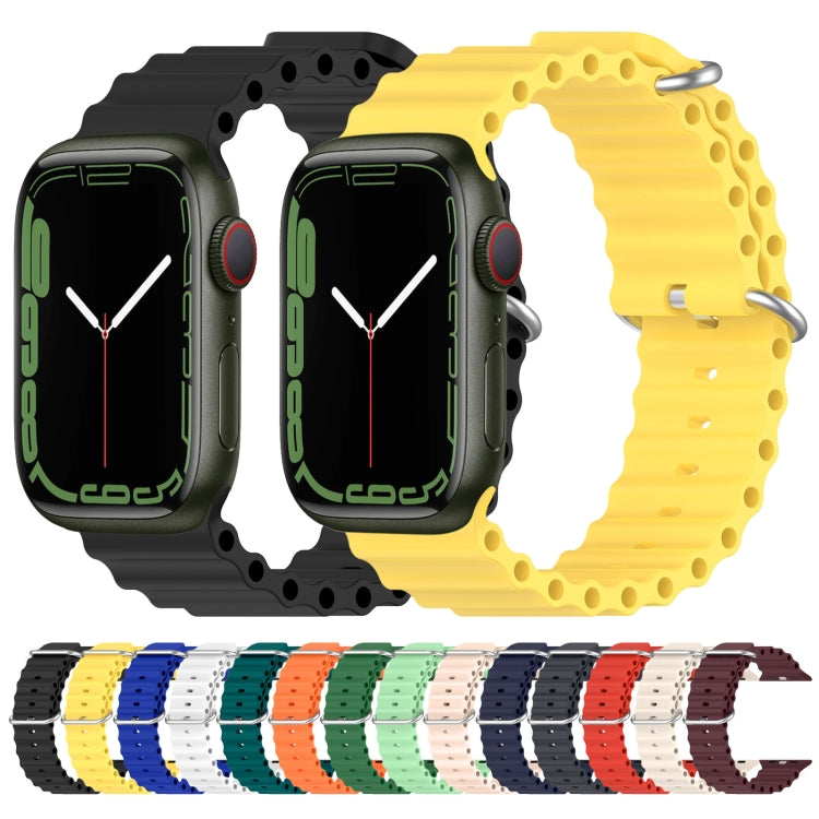 Ocean Silicone Watch Band for Apple Watch Series 8&7 41mm / SE 2&6&SE&5&4 40mm / 3&2&1 38mm (Midnight) by bashfashion