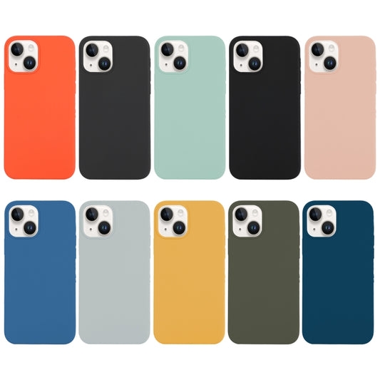 For iPhone 14 Solid Silicone Phone Case(Black) by bashfashion