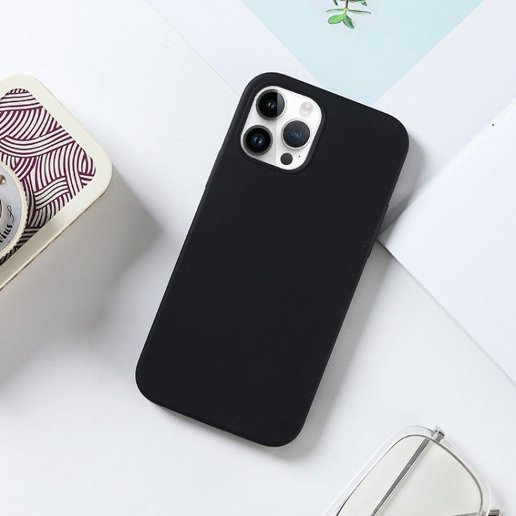 For iPhone 14 Solid Silicone Phone Case(Black) by bashfashion