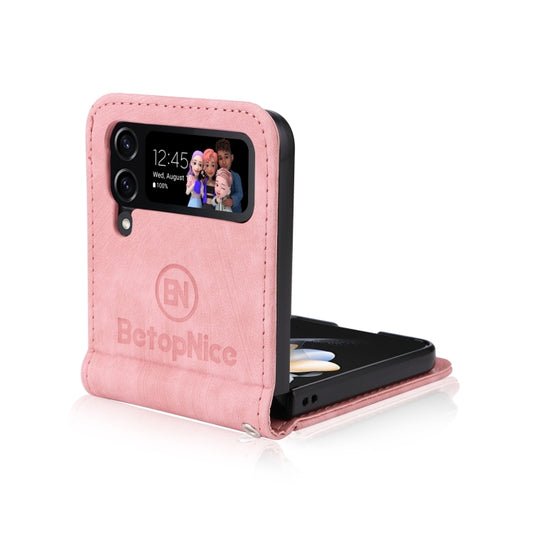 For Samsung Galaxy Z Flip4 BETOPNICE Dual-side Buckle Leather Phone Case(Pink) by BETOPNICE