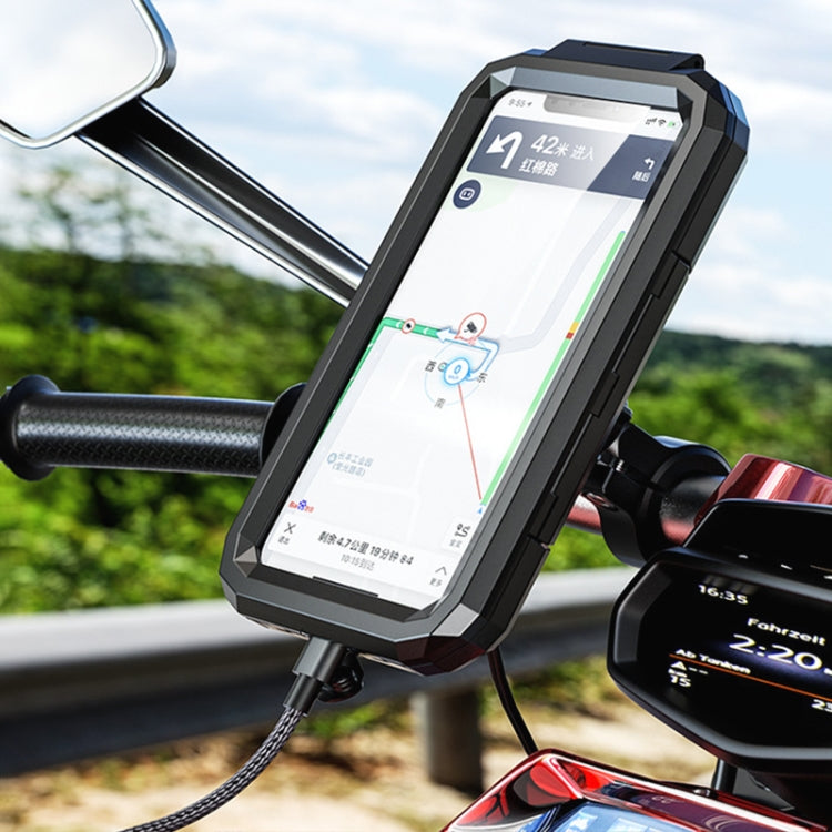 Kewig M18S-A1 Motorcycle / Bicycle Handlebar Wireless Charging Waterproof Box Mobile Phone Holder by Kewig
