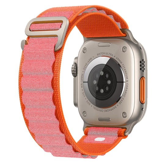 For Apple Watch Ultra 49mm Nylon Watch Band (Orange+Pink) by bashfashion