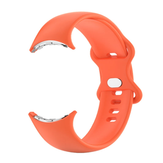 For Google Pixel Watch Single Color Silicone Watch Band Man(Orange) by bashfashion