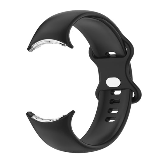 For Google Pixel Watch Single Color Silicone Watch Band Women(Black) by bashfashion