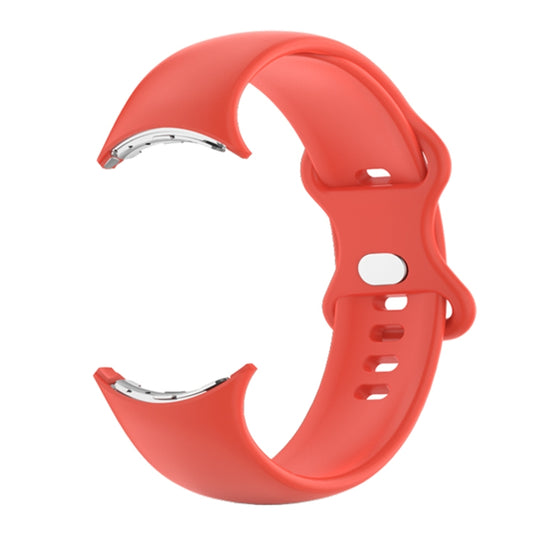 For Google Pixel Watch Single Color Silicone Watch Band Women(Red) by bashfashion