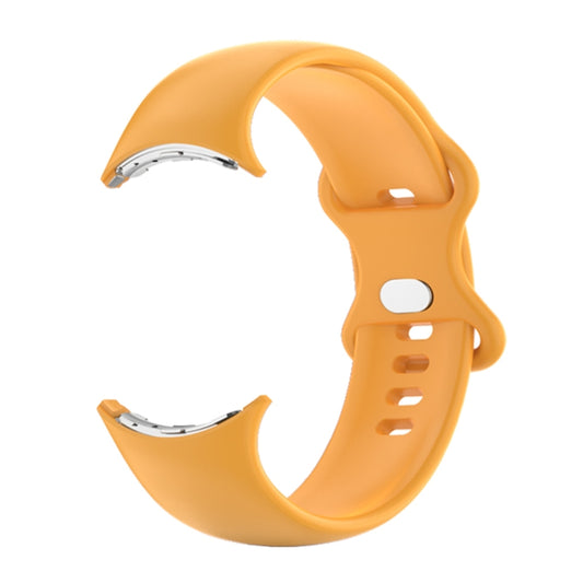 For Google Pixel Watch Single Color Silicone Watch Band Women(Yellow) by bashfashion