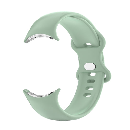 For Google Pixel Watch Single Color Silicone Watch Band Women(Light Green) by bashfashion