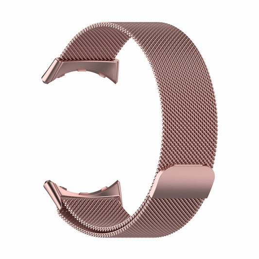 For Google Pixel Watch Milanese Stainless Steel Metal Watch Band (Rose Pink) by bashfashion