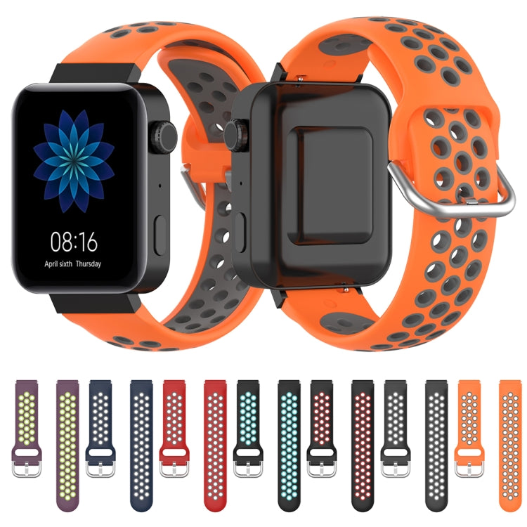 For Xiaomi Watch / Huawei Honor S1 18mm Two Color Sport Watch Band(Purple + Green) by bashfashion