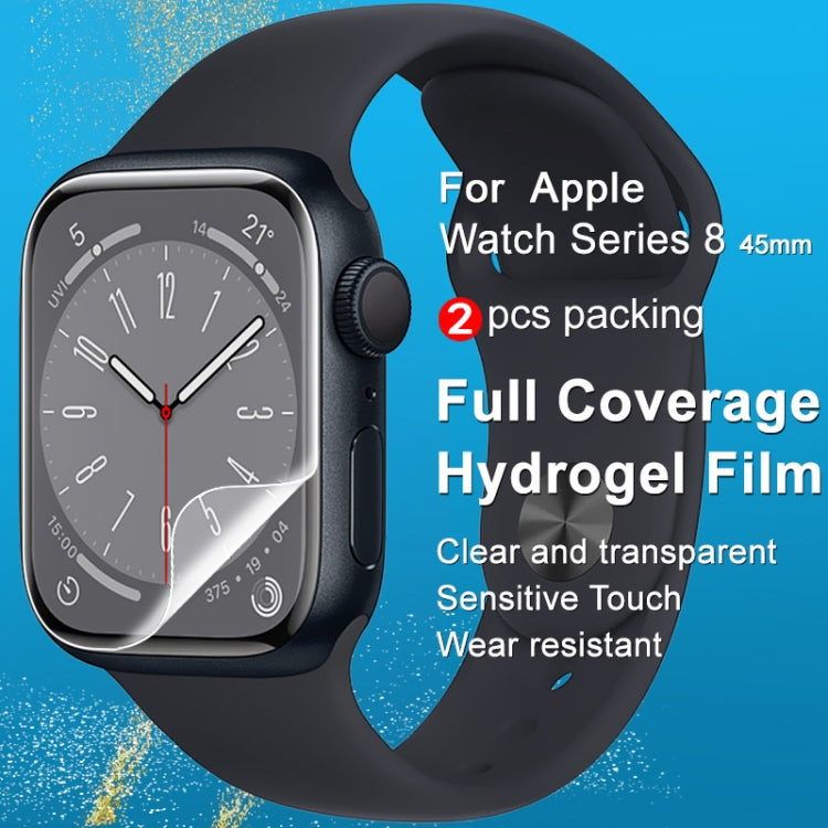 For Apple Watch Series 7/8/9 45mm 2pcs imak Curved Full Screen Hydrogel Film Protector by imak