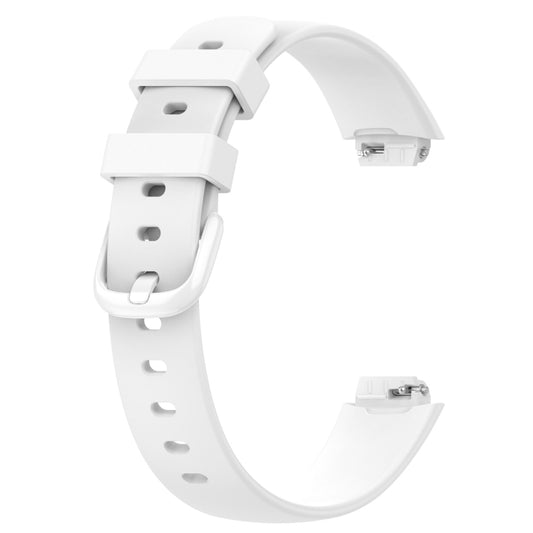 For Fitbit Inspire3 Solid Color Silicone Watch Band, Size:L Size(White) by bashfashion