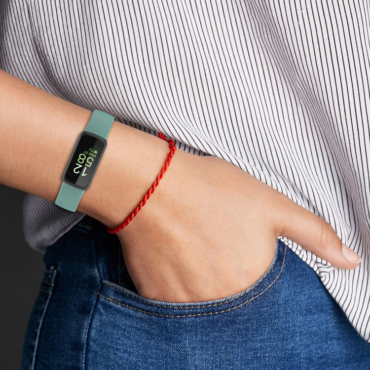 For Fitbit Inspire3 Solid Color Silicone Watch Band, Size:S Size(White) by bashfashion