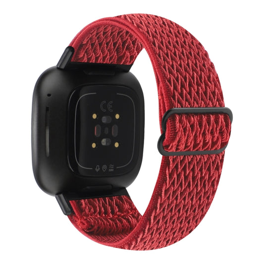For Fitbit Versa 4 / Sense 2 Universal Wave Nylon Watch Band(Red) by bashfashion