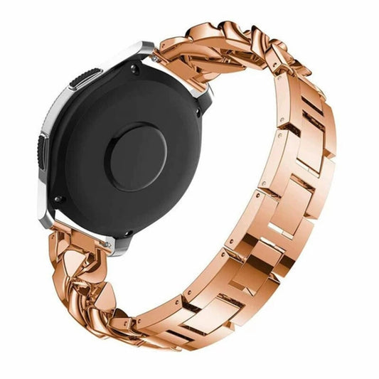 For Samsung Galaxy Watch5 40mm/44mm / Watch5 Pro Row Diamonds Denim Chain Watch Band(Rose Gold) by bashfashion