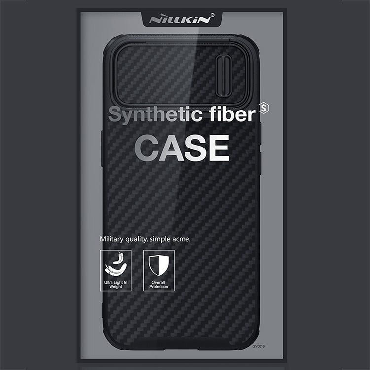 For iPhone 14 Pro NILLKIN Synthetic Fiber Camshield Magnetic Phone Case(Black) by NILLKIN
