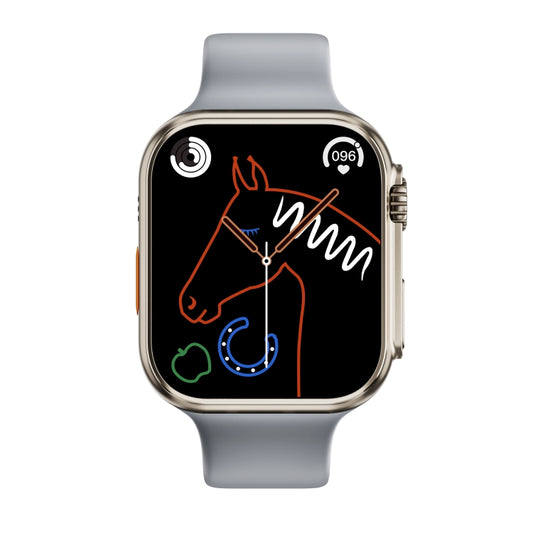 WS8 Pro 2.0 inch IPS Full Touch Screen Smart Watch, IP67 Waterproof Support Heart Rate & Blood Oxygen Monitoring / Sports Modes(Gold+Grey) by bashfashion