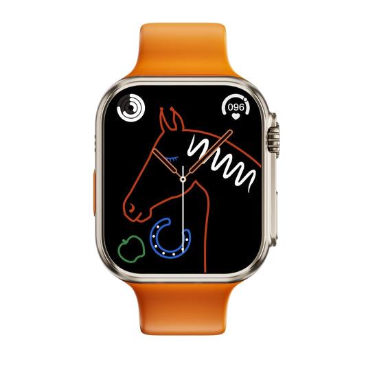 WS8 Plus 2.0 inch IPS Full Touch Screen Smart Watch, IP68 Waterproof Support Heart Rate & Blood Oxygen Monitoring / Sports Modes(Gold+Orange) by bashfashion