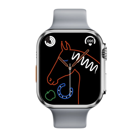 WS8 Plus 2.0 inch IPS Full Touch Screen Smart Watch, IP68 Waterproof Support Heart Rate & Blood Oxygen Monitoring / Sports Modes(Silver) by bashfashion