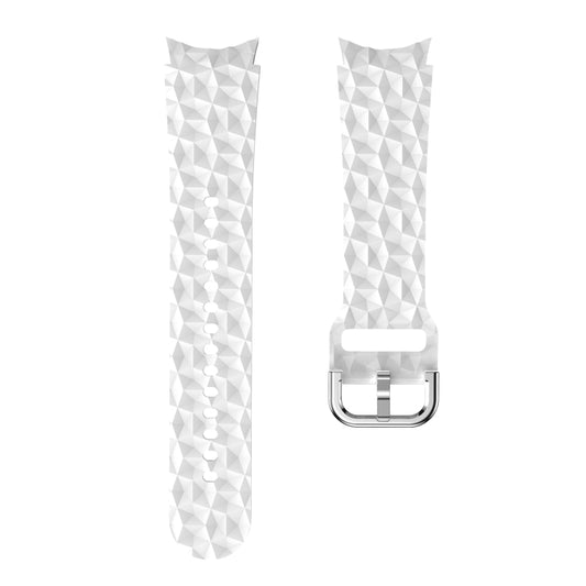 For Samsung Galaxy Watch 5 / Watch 5 Pro Rhombus Texture Silicone Watch Band(White) by bashfashion