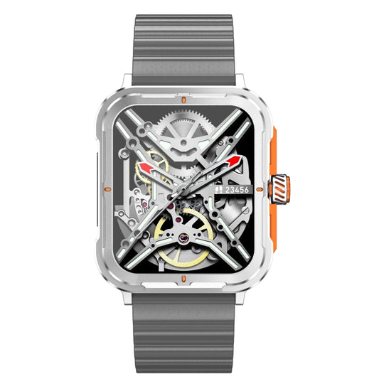 D09 1.9 inch TFT Square Screen Smart Watch Supports Blood Pressure Monitoring(Silver) by bashfashion