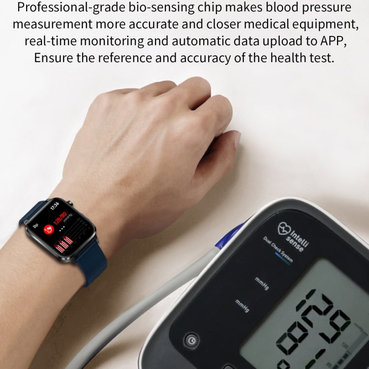 F100 1.7 inch HD Square Screen Leather Strap Smart Watch Supports Body Temperature Monitoring/Blood Oxygen Monitoring(Black) by bashfashion