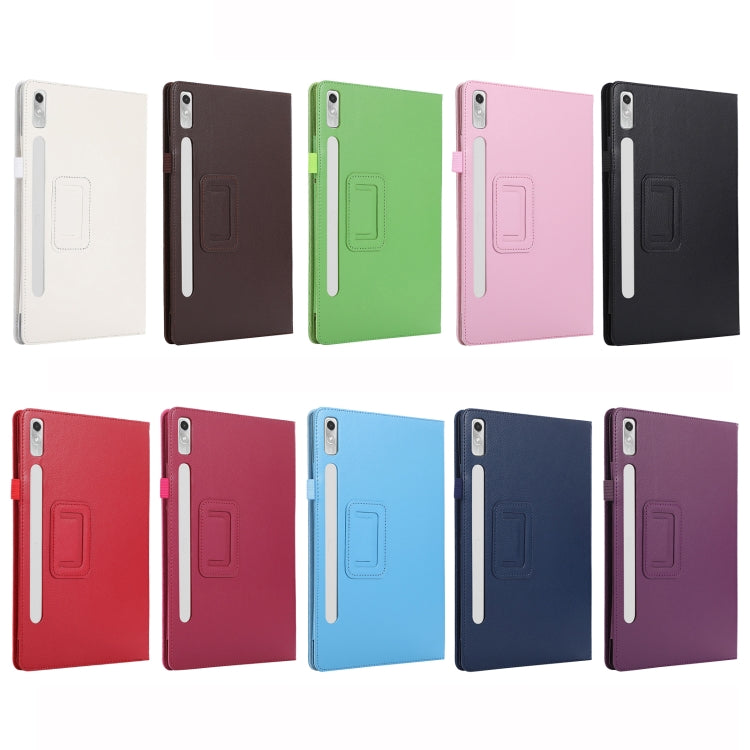 For Lenovo Tab P11 Pro Gen 2 Litchi Texture Leather Tablet Case with Holder(Black) by bashfashion