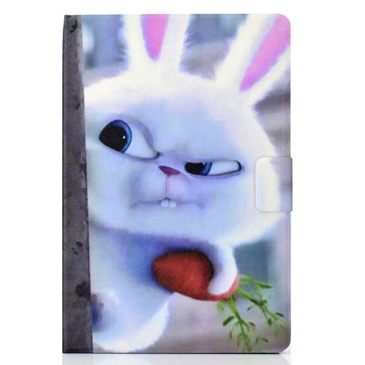 Electric Horizontal Flat Painted Leather Case with Pen Cover & Card Slot & Holder(White Rabbit) by bashfashion