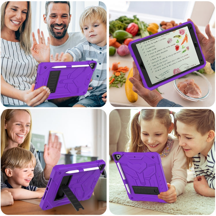 For iPad 10.2 2019/2020/2021 Bumblebee Silicone+PC Shockproof Tablet Case with Holder(Purple) by bashfashion