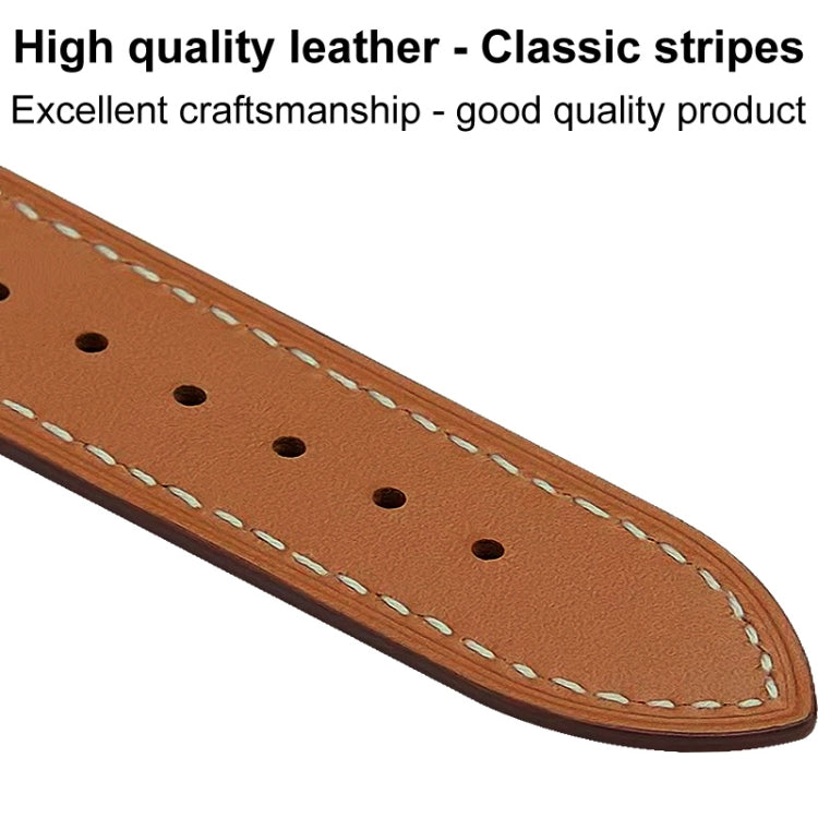 For Apple Watch Series 8 45mm imak PG1 Series Leather Watch Band(Black) by bashfashion
